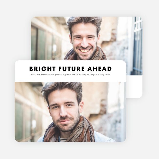 Modern Statement Graduation Announcements - Black