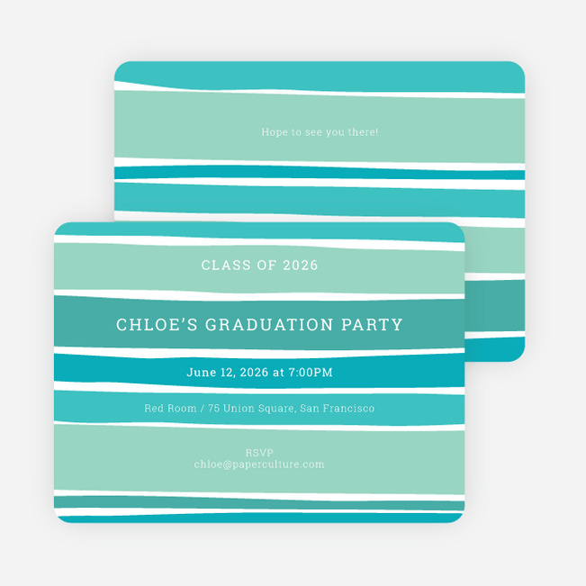 Modern Waves Graduation Party Invitations - Multi