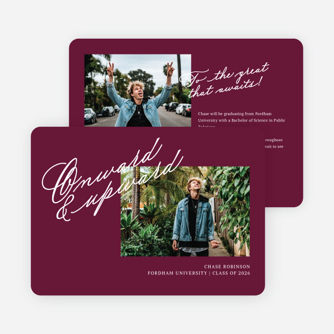 Onward and Upward Graduation Announcements & Graduation Invitations - Red