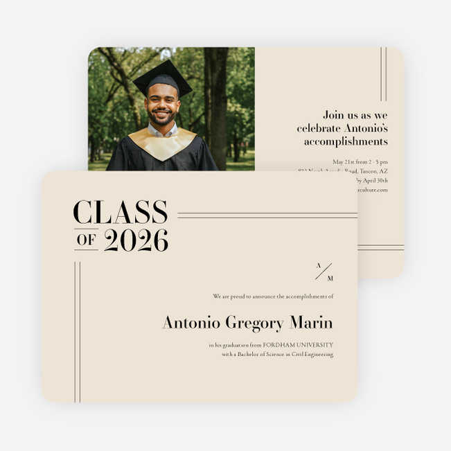 Prestige Diploma Graduation Announcements & Graduation Invitations - Black