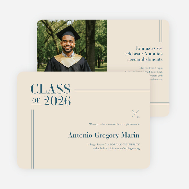 Prestige Diploma Graduation Announcements & Graduation Invitations - Blue