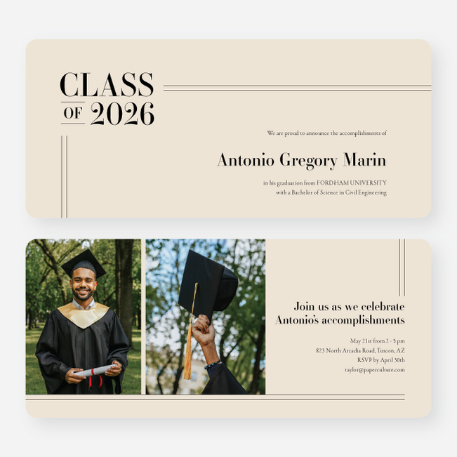 Prestige Diploma Graduation Announcements & Graduation Invitations - Black
