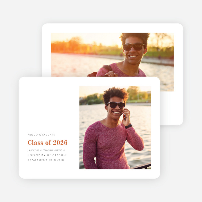 Side Frame Graduation Announcements - Orange
