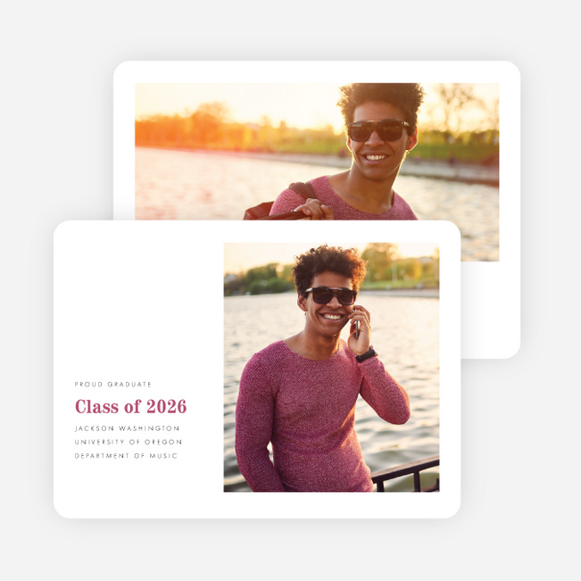 Side Frame Graduation Announcements - Pink