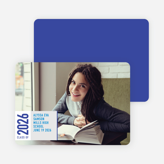Simply Modern Graduation Announcements - Mystic Blue