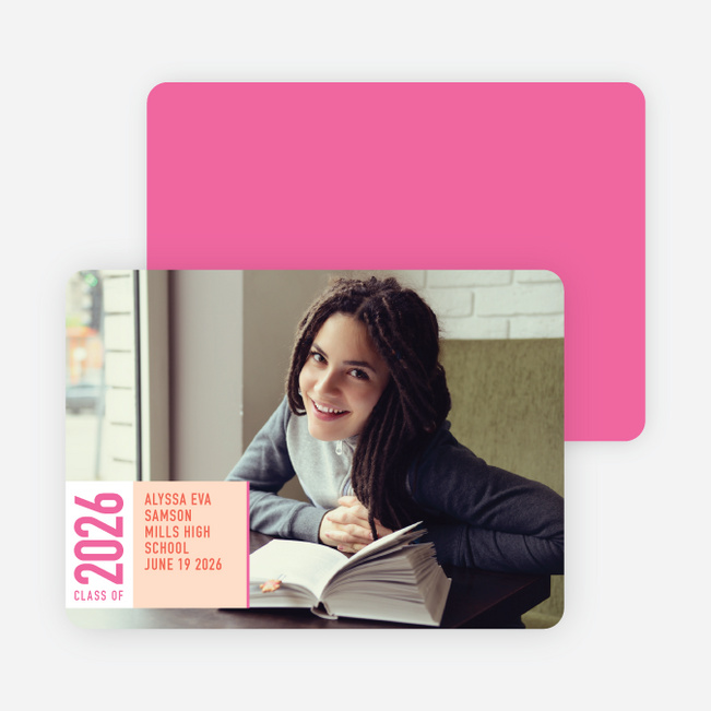 Simply Modern Graduation Announcements - Shocking Pink