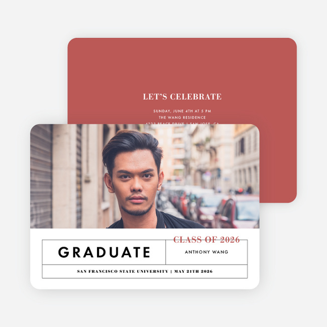 Split Grid Graduation Invitations - Red