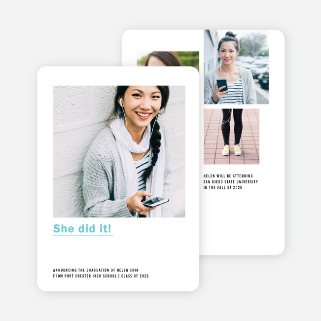 Accomplished Graduation Announcements - Blue