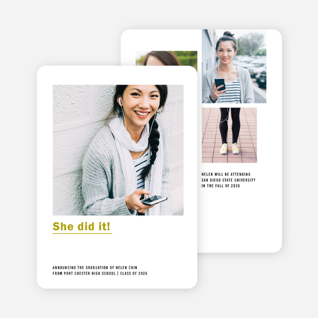 Accomplished Graduation Announcements - Green