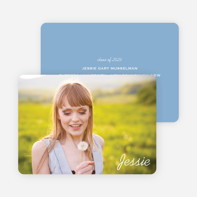 Chic Graduation Photo Announcements - Blue