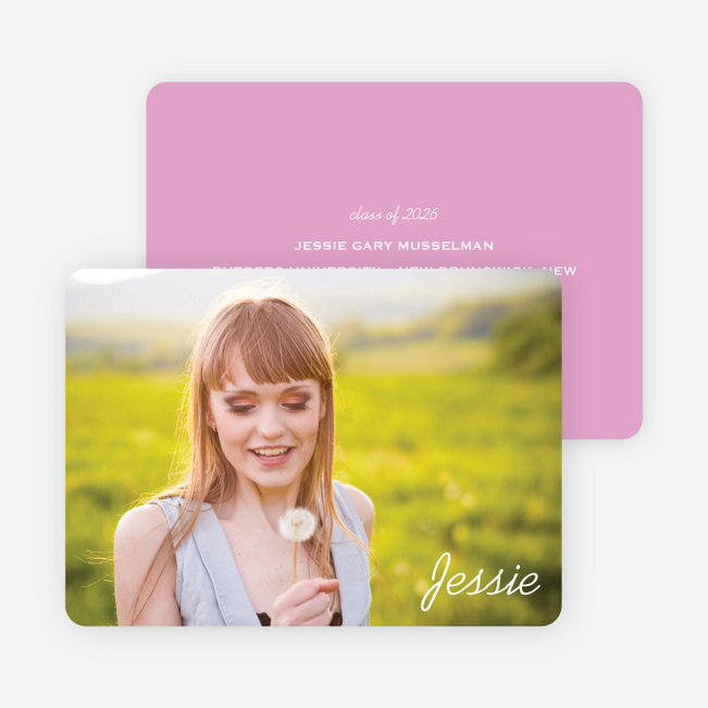 Chic Graduation Photo Announcements - Pink