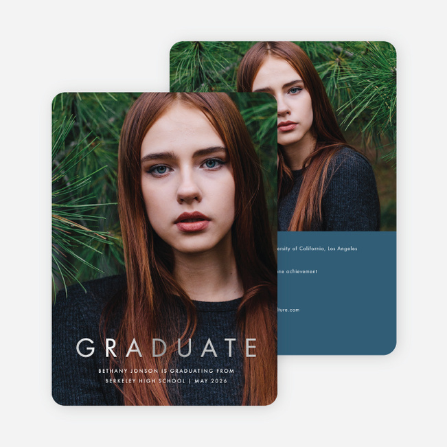 Foil Statement Graduation Invitations - Blue