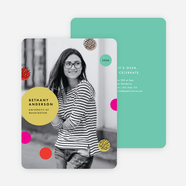 Fun Confetti Graduation Invitations - Multi