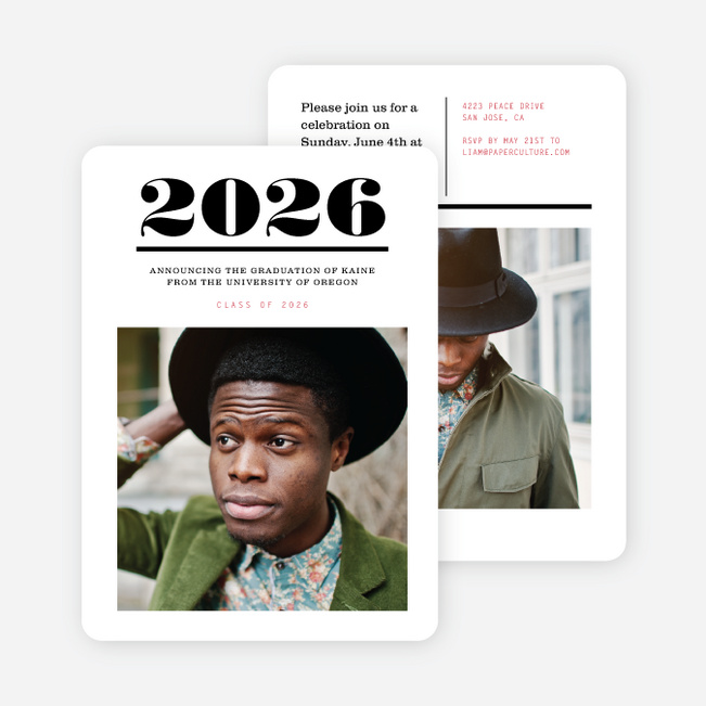 Major Headlines Graduation Invitations - Red