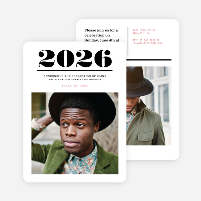 Major Headlines Graduation Invitations - Red