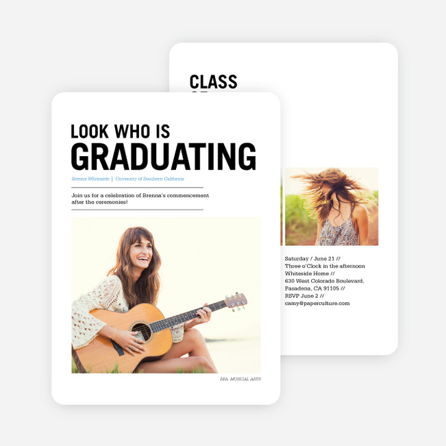 Newsflash Graduation Invitations - Blue