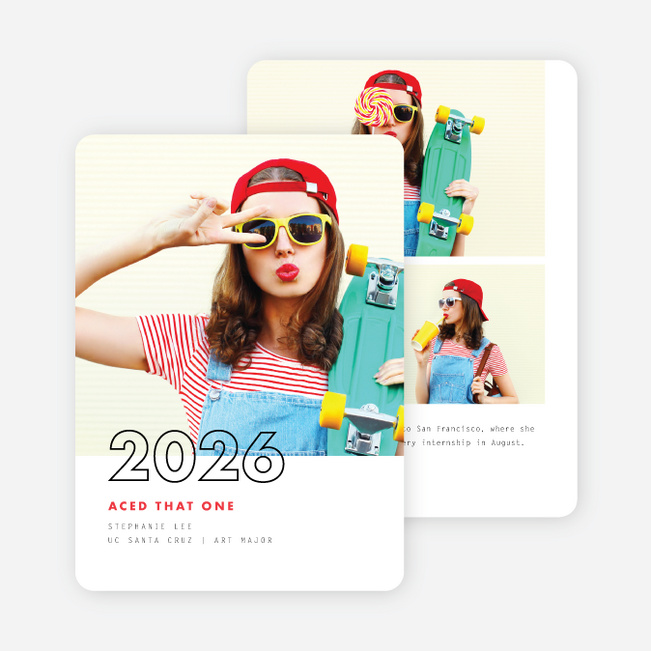 Overlapping Year Graduation Announcements - Red