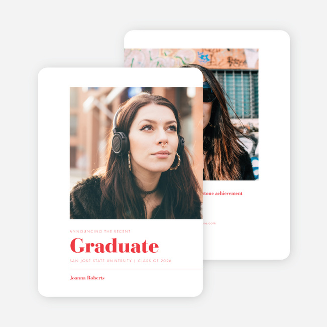 Simply Announcing Graduation Announcements - Red