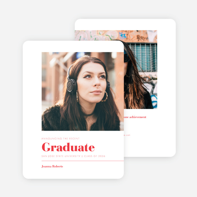 Simply Announcing Graduation Announcements - Red