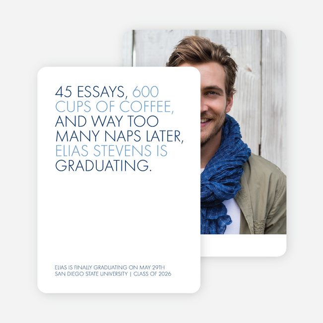 Wise Message Graduation Announcements - Blue