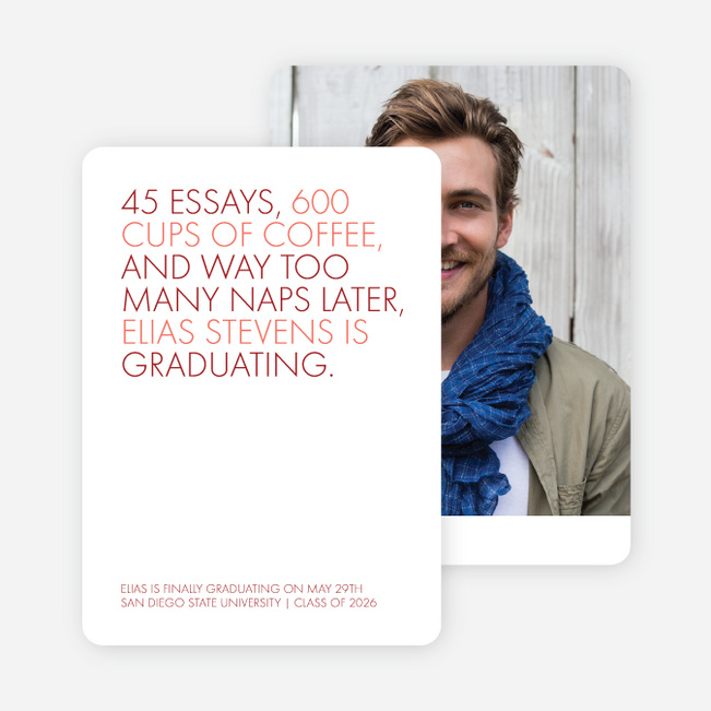 Wise Message Graduation Announcements - Red