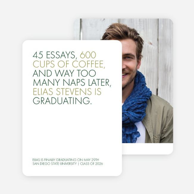 Wise Message Graduation Announcements - Green