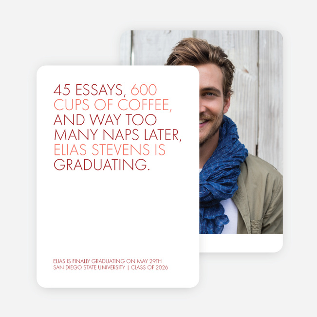Wise Message Graduation Announcements - Red