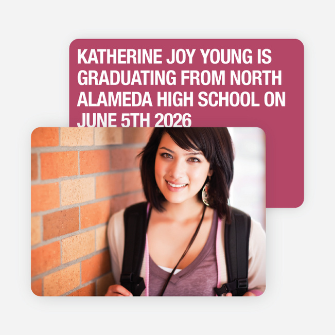 Bold Graduation Announcements and Invitations - Red