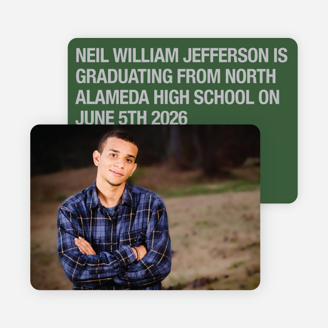 Bold Graduation Announcements and Invitations - Green