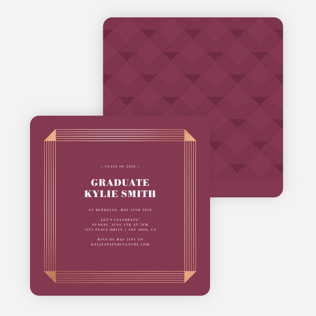 Foil Honored Traditions Graduation Invitations - Red