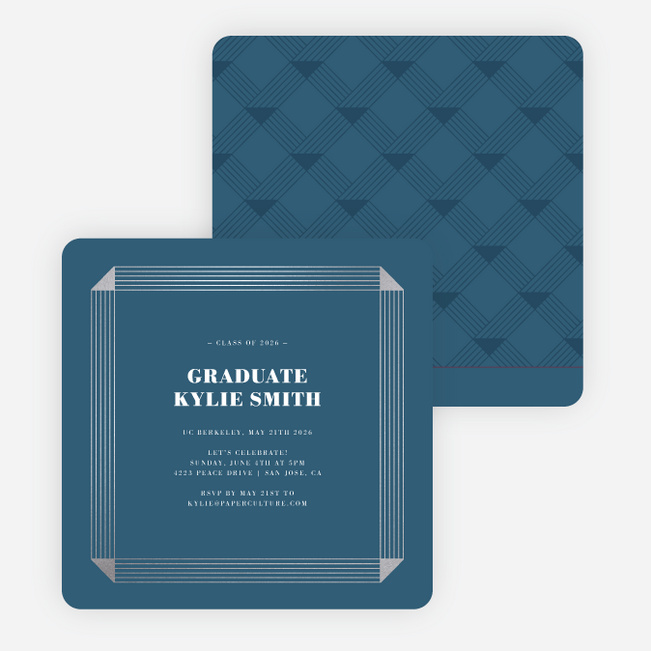 Foil Honored Traditions Graduation Invitations - Blue