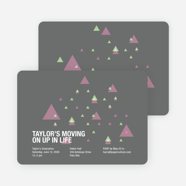 Moving Up Graduation Announcement and Invitation - Dark Grey