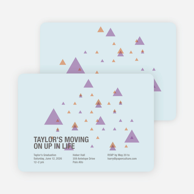 Moving Up Graduation Announcement and Invitation - Pale Blue