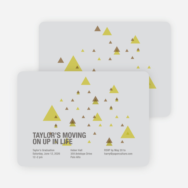 Moving Up Graduation Announcement and Invitation - Light Grey