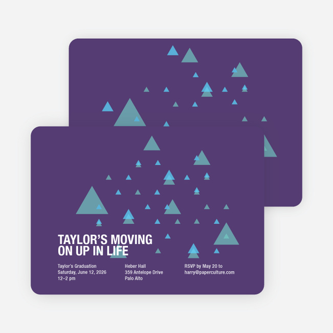 Moving Up Graduation Announcement and Invitation - Maroon