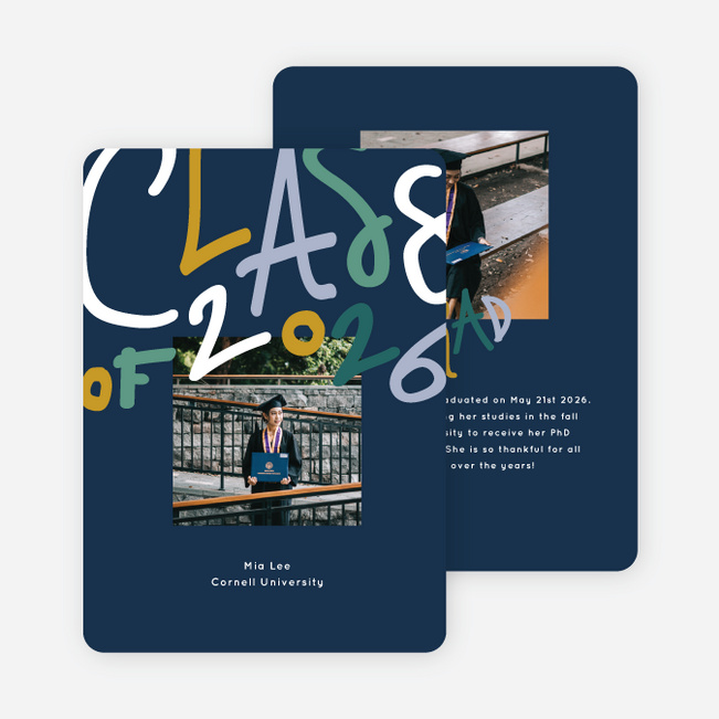 Bold And Proud Graduation Announcements & Graduation Invitations - Blue