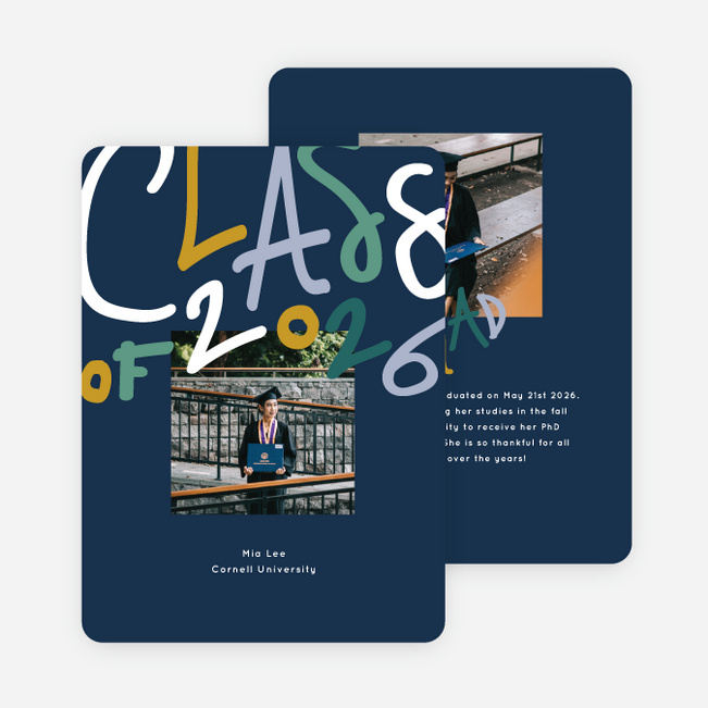 Bold And Proud Graduation Announcements & Graduation Invitations - Blue