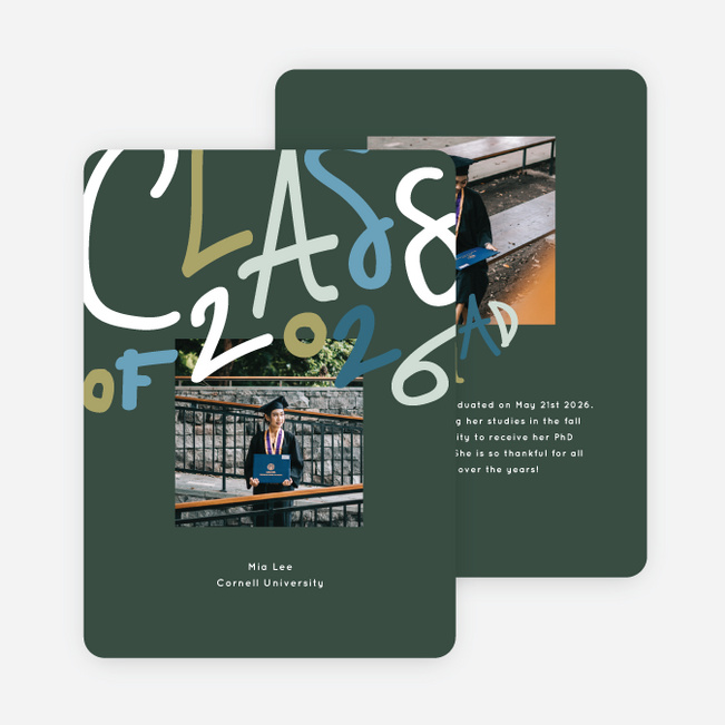 Bold And Proud Graduation Announcements & Graduation Invitations - Green