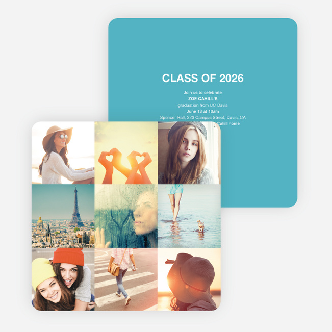 Cherish the Moments Graduation Announcements - Blue