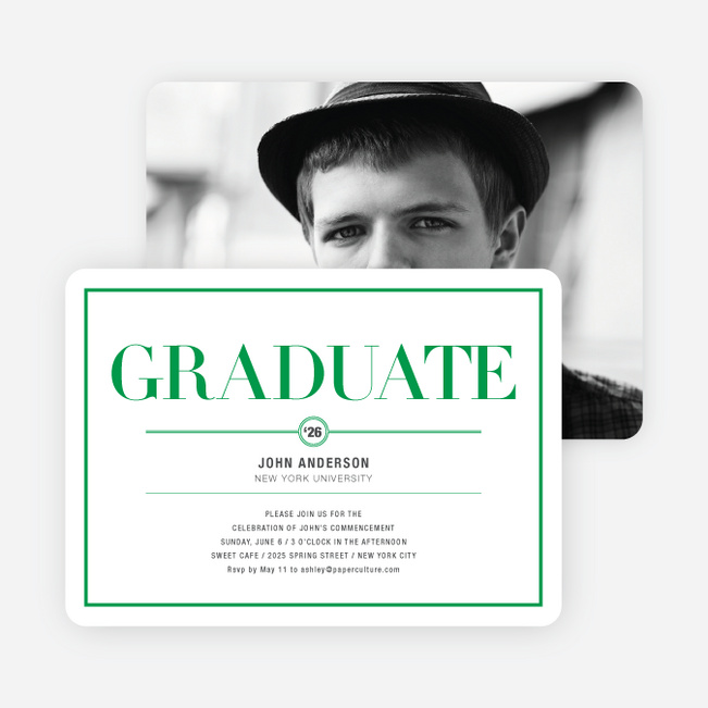 Chic but Classic Graduation Invitations - Green