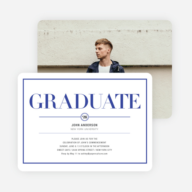 Chic but Classic Graduation Invitations - Blue