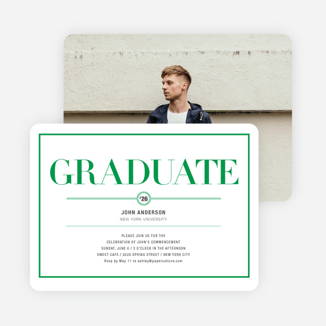 Chic but Classic Graduation Invitations - Green