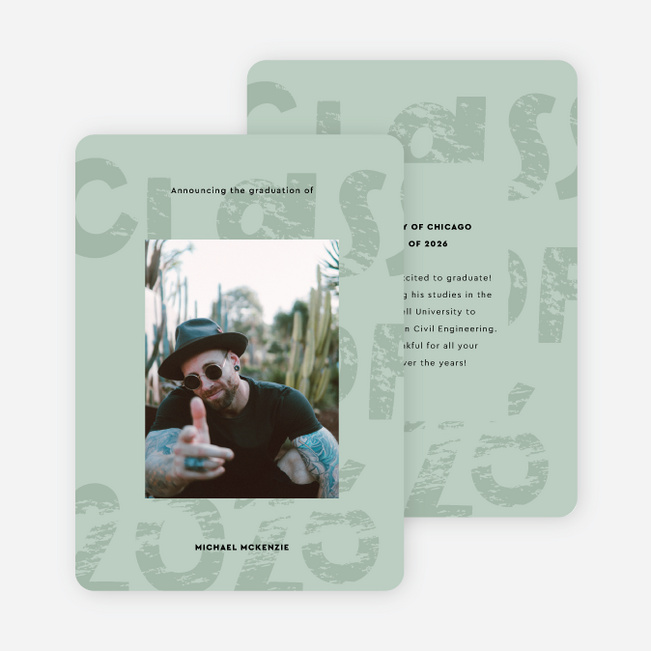 Defined Way Graduation Announcements & Invitations - Green