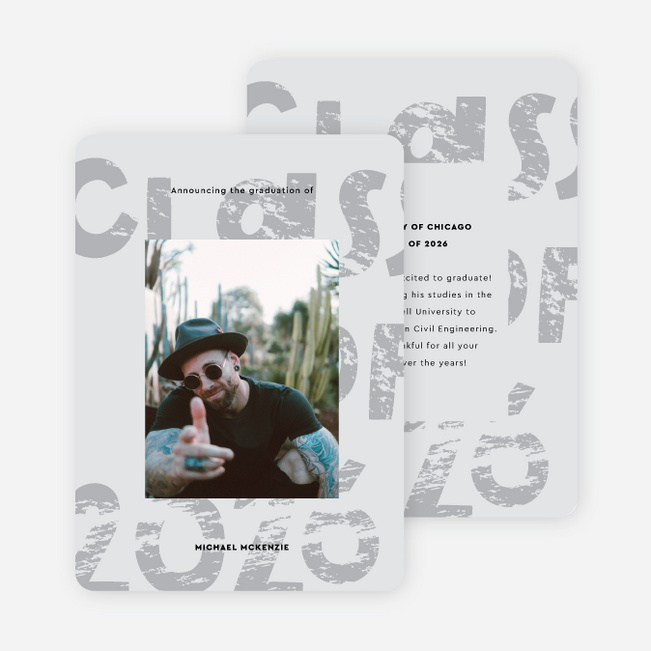 Defined Way Graduation Announcements & Invitations - Gray