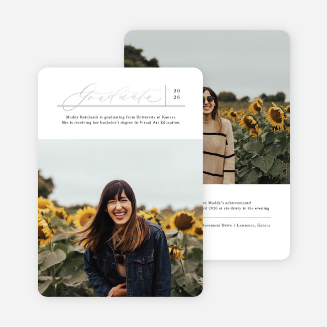 Foil Artisanal Prestige Graduation Announcements & Graduation Invitations - Gray