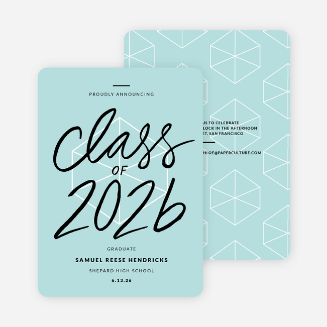 Proudly Announcing Graduation Cards - Blue