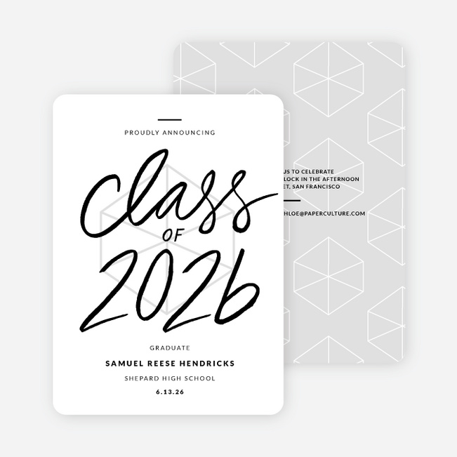 Proudly Announcing Graduation Cards - White
