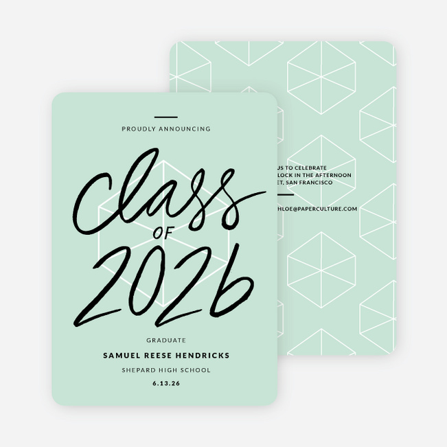Proudly Announcing Graduation Cards - Green