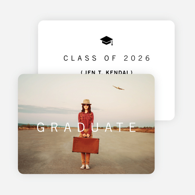 Tip of the Cap Graduation Announcements - Black