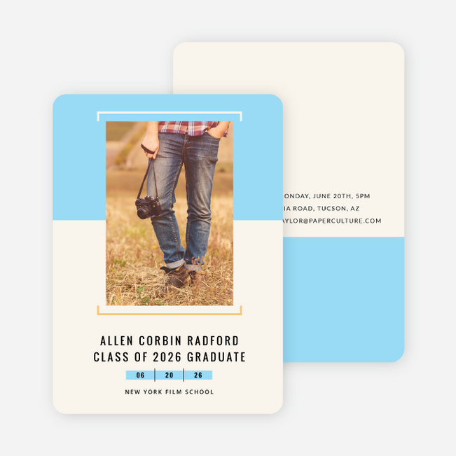 Two-Toned Graduation Invitations - Blue